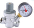 Adjustable pressure reducing valve with integrated pressure gauge for hot and cold water, brass pipe valve for home, commercial and industrial use (DN15)