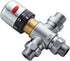 3-way thermostatic water mixer DN15, temperature control hot and cold, G1/2 NPS male connections, anti-scald temperature mixers for bathroom, under-sink taps, shower, bath, bidet (chrome)