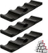 Forhandy 3 pcs bottle holders, refrigerator, non-slip, stackable, refrigerator, organizer, bottles, foldable for storing beer, drinks, mineral water (black)