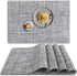 PVC placemat, 4 pieces non-slip heat-resistant placemats, washable vinyl placemats, set of 4 - gray