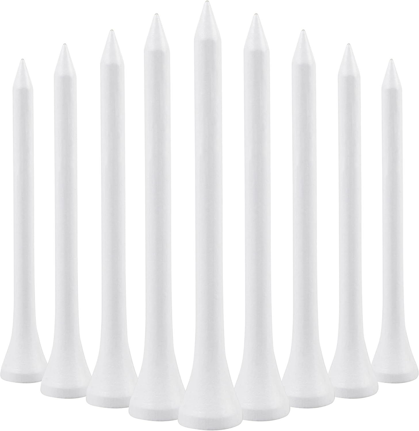 Wooden golf tee - 70 mm - White - 100 pieces
