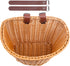 Bicycle basket - D-shaped bicycle basket for the handlebars - Storage box for the handlebars - Woven plastic - With 2 adjustable straps