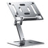 Computer Stand - Adjustable Lift Stand - Suitable for laptop, tablet, textbooks, cookbooks and magazines - Cooling vents - Metal - Silver
