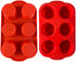 Silicone Muffin Mold - Silicone Yorkshire Pudding Mold, Muffin Mould, Non-Stick Muffin Cupcake Mold - for Muffin Cupcakes or Yorkshire Pudding - Baking Tools 30*18*4 cm - Red - 6 Cups - 2 pieces