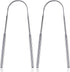 Tongue scraper - Stainless steel tongue cleaner - Freshens breath - Restores taste - Pack of 2