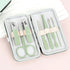 Manicure Set - Nail Clipper Set - Pedicure Care Tools - Travel Beauty Tools Made of Stainless Steel - 7 Pieces - Green