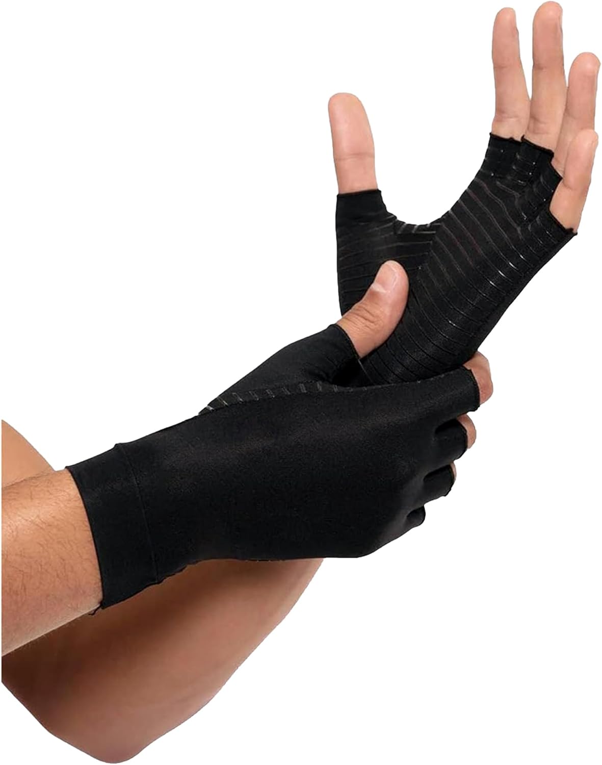 Rheumatism Gloves - Compression Gloves - Unisex - Osteoarthritis - Rheumatism - Arthritis - RSI - Carpal Tunnel Syndrome - XL - Copper Half Finger