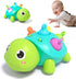 Educational Toys 0-5 Years – Baby Night Light – Baby Crawling Musical Turtle – Lights and Music for Fine Motor Skills and Sleep Guidance – 2-in-1 Play and Sleep Mode – Obstacle Avoidance – BPA Free and Teether Friendly