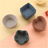 Paper Cupcake Cases – Mini Baking Pan – Mini Cake Molds – Baking Tools – Round, Square & Heart Shaped Silicone Molds – Heat Resistant, Reusable, Flexible and Non-Stick – Perfect for Baking, Parties & Birthdays – Pack of 24