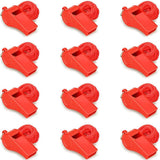 Emergency Whistles with Lanyard - Set of 12 - Loud & Clear Sound - Safety Whistles for Sports & Self-Defense - Red