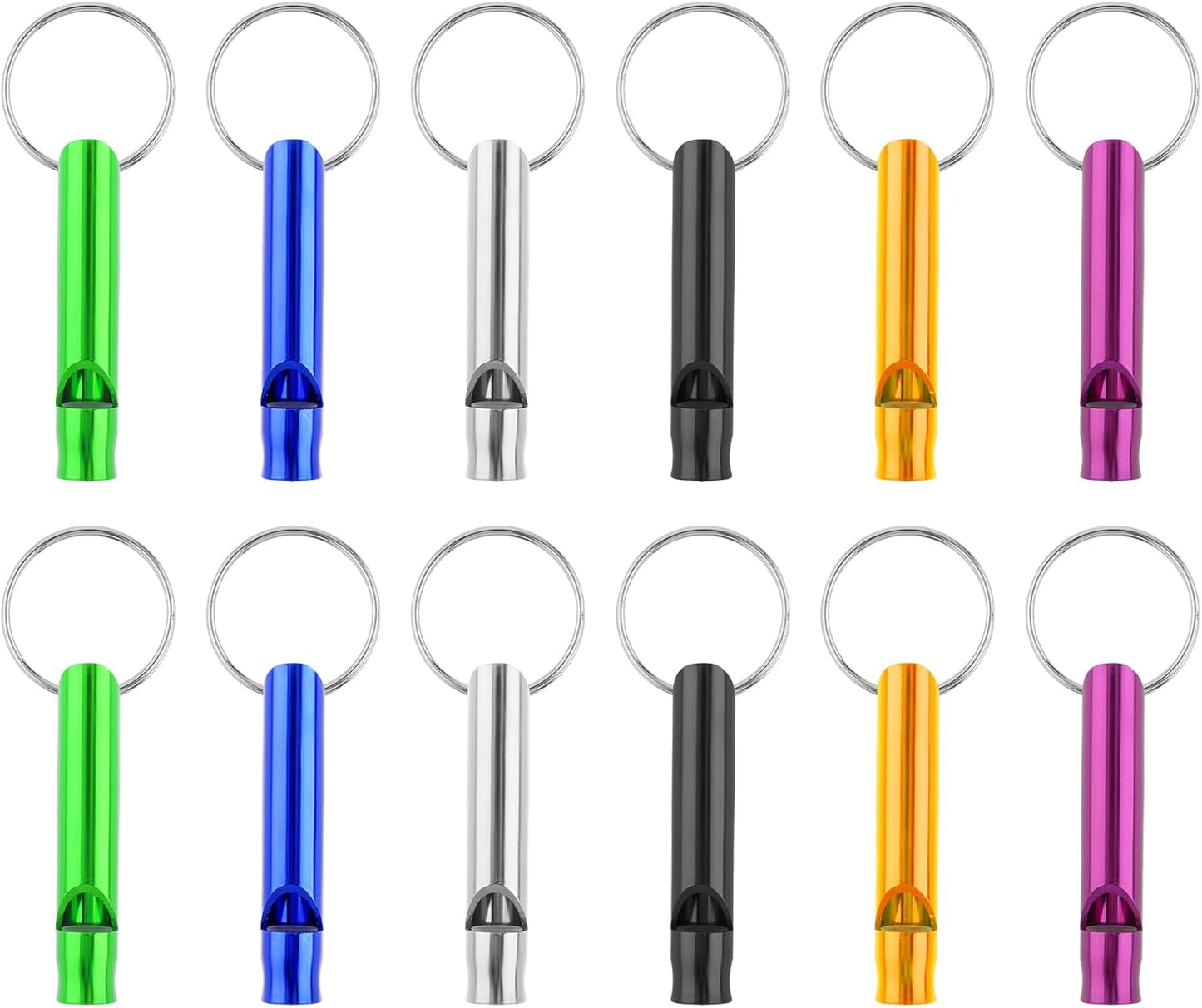 Metal Emergency Whistles - Set of 12 - Referee Whistles for Sports, School & Outdoors