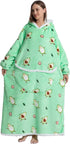 Oversized Hoodie Blanket - Super Soft & Warm - Layered Flannel with Sleeves - Beautiful Print - Fluffy & Non-Marking Interior - Odor-Free - One Size