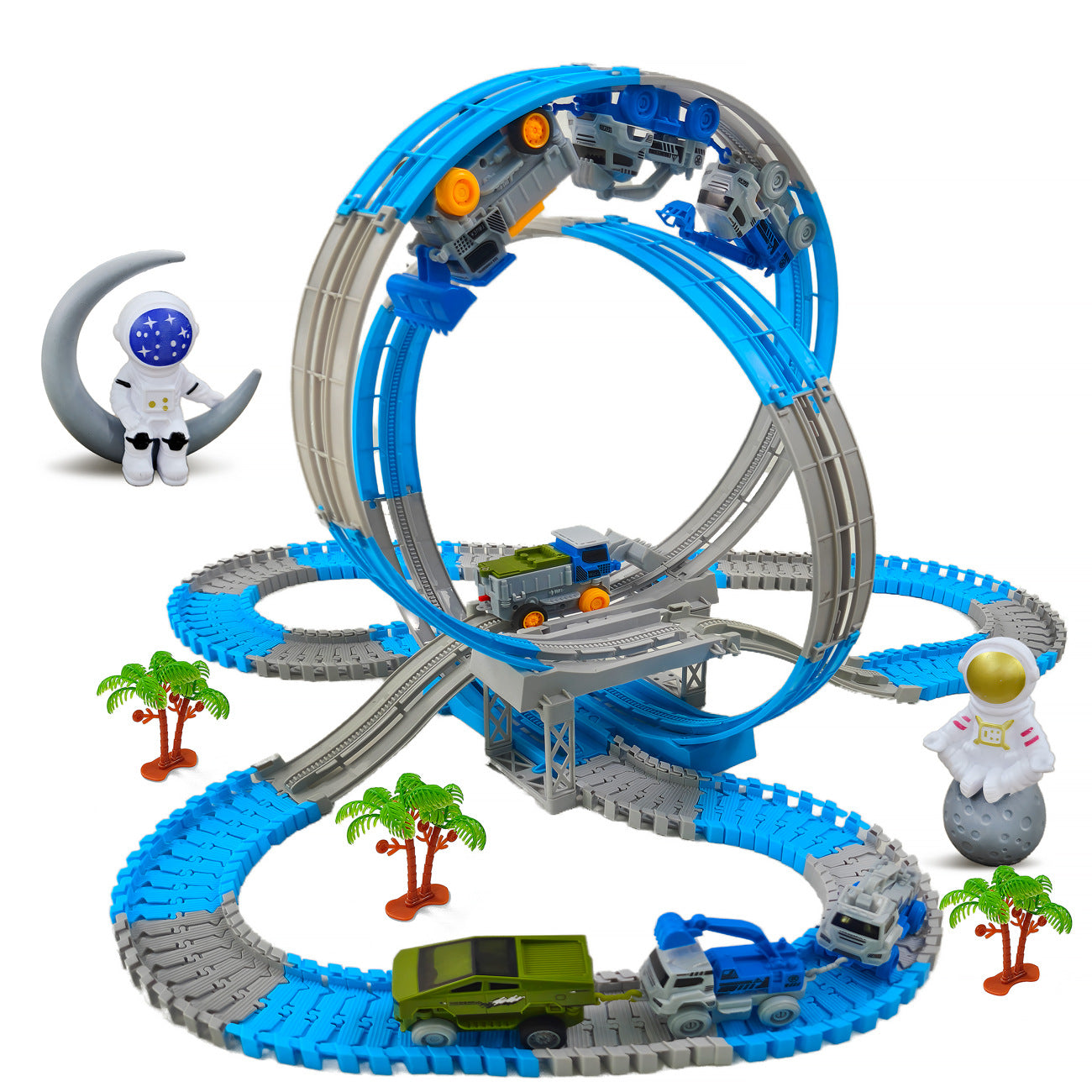 Race Track Building Kit - Anti-Gravity Engineering Track - With Excavator & Train - Creative Gift for Kids