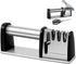 4-in-1 Knife Sharpener - With Scissor Sharpener - 3-Step Pull-Through Sharpener for Kitchen Knives - Anti-Slip & Ergonomic - Stainless Steel - Knife Sharpener