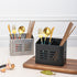 Set of 2 Cutlery Holders - Black & Silver - 430 Stainless Steel Cutlery Basket - Countertop Drainer - Modern & Rustproof