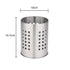 Stainless Steel Kitchen Utensil Holder Round - Spatula Holder for Countertop - 10 x 16.5 cm - Stainless Steel - Silver