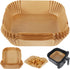 Disposable Airfryer Paper Square - Set of 100 - Brown - Greaseproof Baking Paper for Airfryer - Square Shape