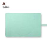 Large Silicone Baking Mat - 60x40 cm - Non-slip Dough Mat with Measurement Marking - Rolling Mat for Dough & Fondant - Green