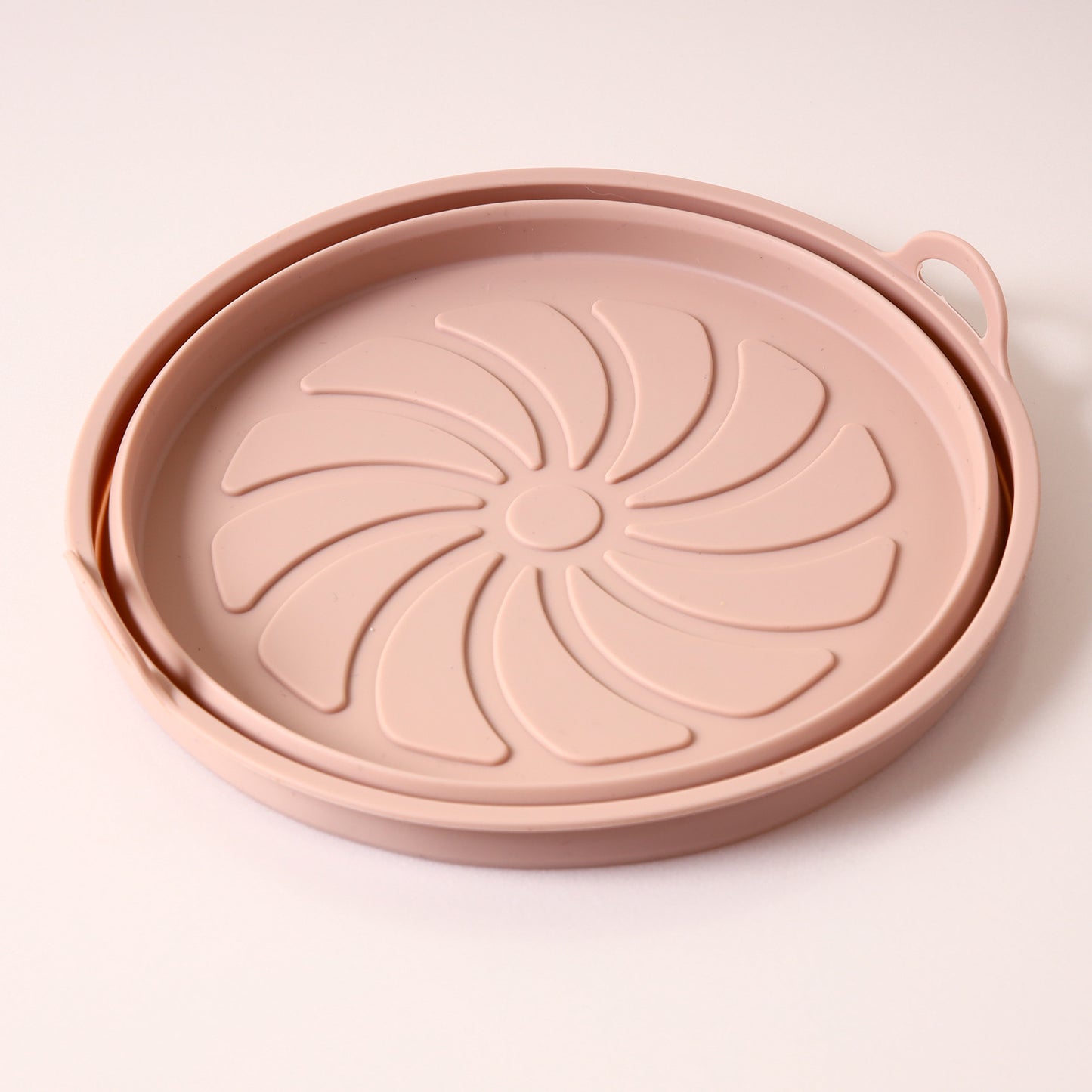 Silicone Airfryer Tray Foldable - Reusable Basket - Heat Resistant & Dishwasher Safe - Round - Pink