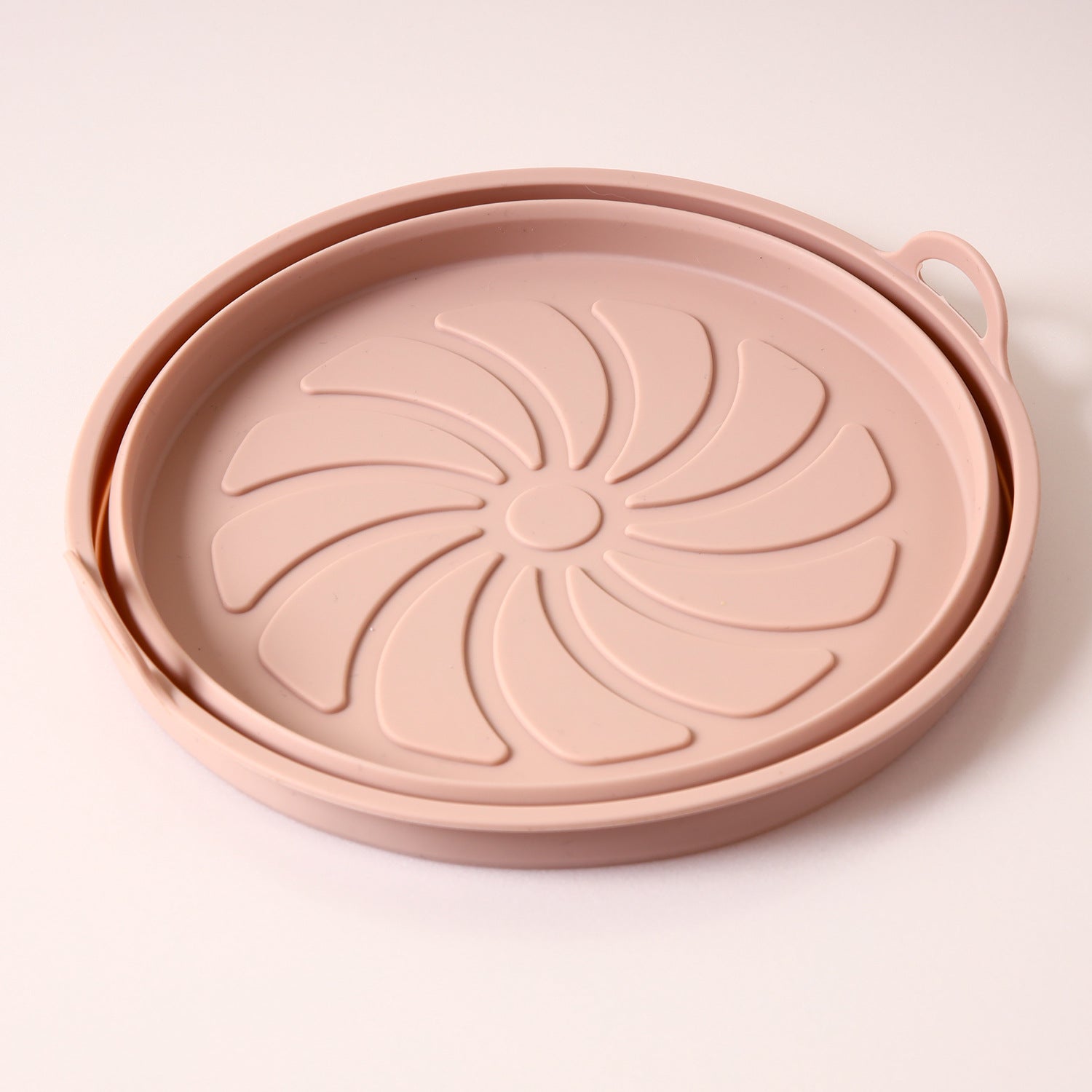 Silicone Airfryer Tray Foldable - Reusable Basket - Heat Resistant & Dishwasher Safe - Round - Pink