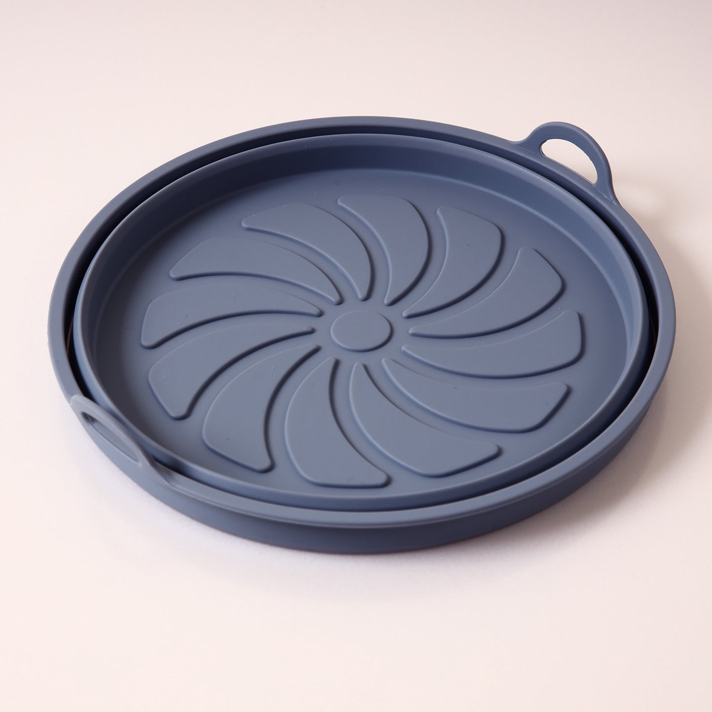Silicone Airfryer Tray Foldable - Reusable Basket - Heat Resistant & Dishwasher Safe - Round - Gray