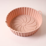 Silicone Airfryer Tray Round - Reusable Basket - Heat Resistant & Dishwasher Safe - Airfryer Accessories - Pink