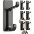 Black Towel Hooks - Set of 6 - Self-Adhesive Wall Hooks - No Drilling Required - For Bathroom & Kitchen