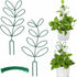 Plant Support Climbing Plants - Leaf-Shaped Plant Climbing Rack - Decorative Plant Pole for Indoor Use - Includes 20 Tie Straps - Green