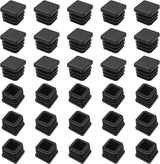 Square Tube Caps 20x20 mm - Set of 30 - Black - Insert Caps for Furniture & Chairs