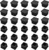 Square Tube Caps 20x20 mm - Set of 30 - Black - Insert Caps for Furniture & Chairs