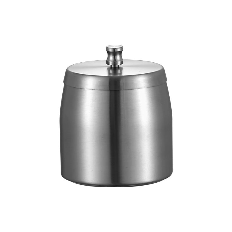 Stainless Steel Ashtray with Lid - Silver - Ø 9 cm - Wind Ashtray for Outdoor & Indoor Use - Storm Ashtray