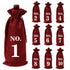 Linen wine bags - jute wine bags - blind tasting - drawstring bags - wine bottle protectors - 10 pieces - red