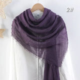 Dark Purple Crinkle Scarf Plain Hijab, Soft Viscose Fiber Lightweight Daily Wear Wrap, Brand New High Quality Muslim Headscarf