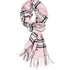 Light Pink Plaid Plum Feathers Super Soft Cashmere Feel Unisex Winter Scarf 180x30 cm, Breathable Checkered Print with Fringe for All Seasons