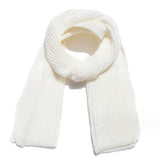 White Chunky Cable Knit Winter Scarf for Women and Men, 190x30 cm Warm Oversized Wrap, Soft Cashmere-Like Acrylic for Cold Weather Christmas Gift