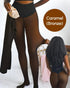 Seamless Caramel Lined Warm Tights as Pants, Plus Size L/XL with Soft Pine-Lined Inner, Versatile Thermal Winter Legwear for Dresses or Casual Home Wear