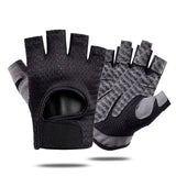 Black Half Finger Fitness Training Gloves for Men and Women, Breathable Mesh Back with Non-Slip Microfiber Palm, Wrist Protection Size XL for Gym and Cycling