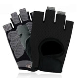 Women's Half Finger Gym Gloves with Non-Slip Gel Pads for Weightlifting, Bodybuilding, and Cycling, Breathable Elastic Fabric Size L for Secure Grip
