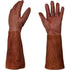 Long Thorn-Resistant Gardening Gloves for Women, Rose Pruning and Cactus Handling Protective Arm Covers, Thick Cowhide Leather with Cotton Lining