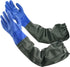 Waterproof Long Rubber Pond Gloves with 28 Inch Sleeves, Thick PVC Wear Resistant for Car Wash Fishing Digging and Chemical Handling with Seamless Cotton Liner