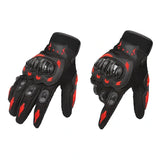 Red Full Finger Outdoor Cycling Motorcycle Sports Gloves, Nylon Material with Comfortable Sweat Holes and Joint Protection, Anti-Slip Anti-Impact Size XL