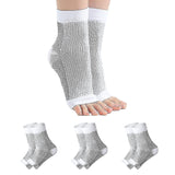 White Neuropathy Socks 3 Pairs L/XL, Soothing Compression for Neuropathy Pain Tendinitis Plantar Fasciitis, Breathable Nylon with Thermal Support for Ankle Relief