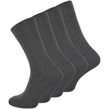 Dark Grey Loose Elastic Socks 8-Pack for Sensitive Legs, Piqué Woven Comfort Band for Even Pressure, Size 39-42 for Men and Women