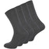 Dark Grey Loose Elastic Socks 8-Pack for Sensitive Legs, Piqué Woven Comfort Band for Even Pressure, Size 39-42 for Men and Women