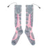 Pink USB Rechargeable Electric Heated Socks for Winter Skiing, Full Foot Heating with Carbon Fiber Wire, Machine Washable with Battery Pocket for Cold Weather