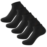 Black Bamboo Socks 5-Pack with Comfort Elastic, Soft Breathable 95% Bamboo 5% Spandex, Naturally Antibacterial Moisture-Wicking for Men and Women EU 38-44