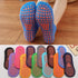 Gray Anti-Slip Trampoline Socks for Parent-Child Use, Cotton Polyester Spandex with Silicone Dots, Elastic Sports Socks for Kids 5-11 Years Old