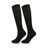 Black Zipper Compression Socks 2 Pairs for Men Women, Easy On-Off with Skin Protection Zipper, Closed Toe Medical Stocking for Circulation and Swelling L/XL