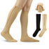 Skin Color Zipper Compression Socks 2 Pairs for Men Women, Easy On-Off Medical Stocking with Skin Protection Zipper, Closed Toe S/M for Varicose Veins