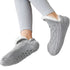 Gray TS-Knitted Velvet Wool Anti-Slip Slippers for Home, V-Shaped Comfort Fit, Size 35-39 with Non-Slip Sole for Yoga Travel and Office Use